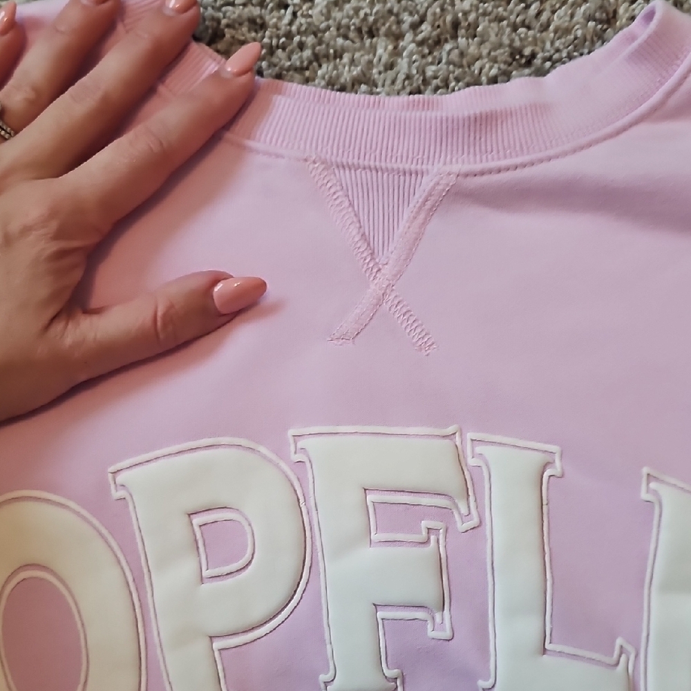 POPFLEX Women's Light Pink Crew Neck Sweater - Picture 4 of 8